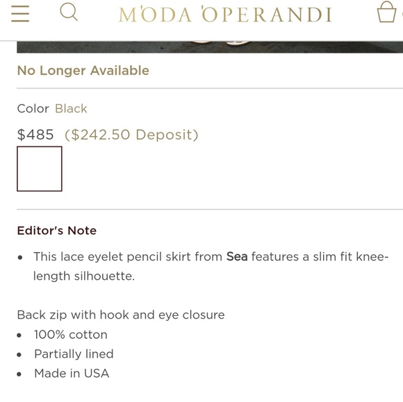 SEA NEW YORK PENCIL EYELED LACE SKIRT SIZE 4 - Picture 8 of 9